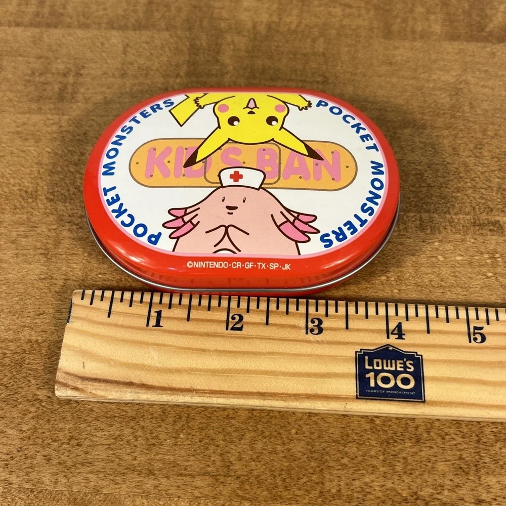 Pokemon Pocket Monsters Rare Tomy 1997 Kids Ban Bandaid Bandage Tin Holder